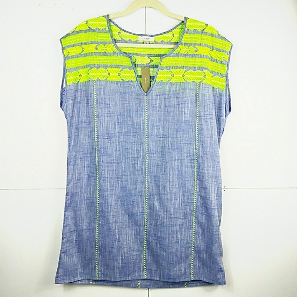 J. Crew Tops - NWT J.Crew Chambray Linen Cotton Blend Tunic XS
